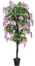 HAPPYGRILL 6FT Artificial Wisteria Tree, Fake Greenery Plants with Nursery Pot, Tall Faux Ficus Tree for Indoor Outdoor,Home, Office, Living Room
