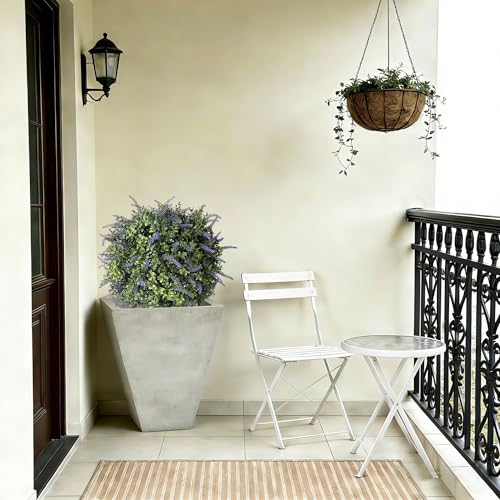 ALL SEASON GREEN Artificial Lavender Boxwood Topiary, 24'' Purple Flowers Potted Faux Outdoor Plant, Front Porch Decor - size: 24'' Tall