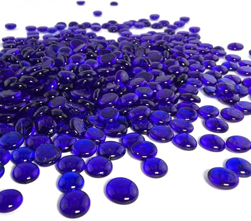 Houseables Glass Beads for Vases, Marbles for Vases, Glass Marbles, Filler, Blue Beads, Flat, Blue Gems, Crafts, Pebbles, Stones, Decorative Rocks, Plants, Florist, Floral, Fishbowl, 10 LBS, 1000PC - color: Blue, size: 10LBS