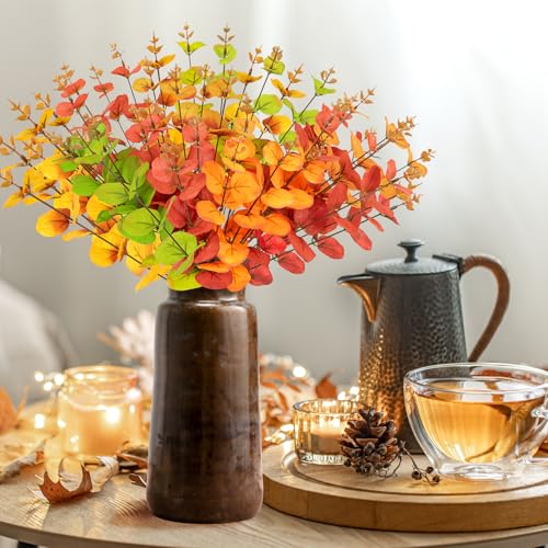 Yen Jean 10PCS Fall/Autumn Decorations for Home Artificial Flowers Bouquet - Thanksgiving Fake Stems Indoor Decor Party Supplies - style: fall stems-3