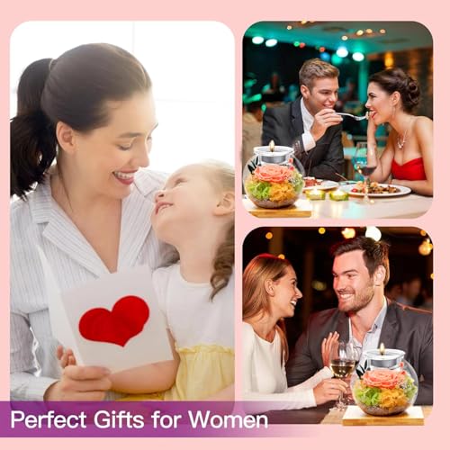 Mothers Day Flowers Roses Gift for Her, Flowers for Delivery, Preserved Flower in Glass Dome with Scented Candle Gift for Women Wife Girlfriend on Christmas Valentines Day Birthday (Champagne) - color: Champagne