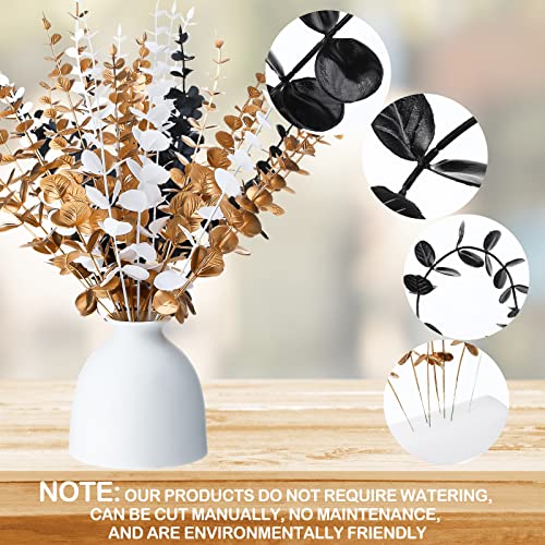 Yinder 24 Pcs Eucalyptus Flowers Artificial Stems Faux Halloween Flowers Eucalyptus Branches Stems Fake Leaf Plants for Wedding Flower Home Farmhouse Decor (Vivid Color) - color: Vivid Color