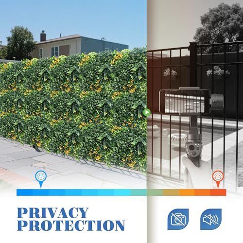 ECOOPTS 20"x20" Faux Ivy Privacy Fence Screen Artificial Boxwood Panels Topiary Hedge Plants for Indoor Outdoor Decoration, #8 Mixed Leaves, 6 Packs - color: #8 Mixed Leaves, size: 20"x20"