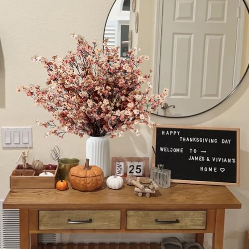 Sggvecsy 15 Pcs Babys Breath Artificial Flowers Gypsophila Bouquets Bulk Real Touch Fake Silk Flowers for Home DIY Floral Arrangement Table Centerpiece Fall Thanksgiving Autumn Decoration (Mixed) - color: Double Color, size: 15Pcs