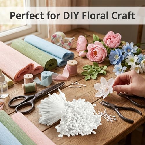 shuielai 700 Pcs 2Mm Handmade Artificial Flower Stamen DIY Craft Floral Core for Wedding Bouquet Home Decor Party Scrapbooking Artificial Flower Making Craft Project