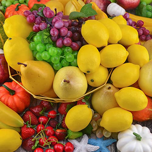 Artificial Lemons Simulation Lifelike Small Lemons Fake Fruit for Home Kitchen Wedding Party Decoration Photography 12pcs Set (Yellow) - size: 12 Pcs - Normal Size