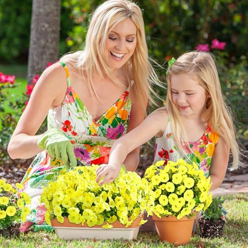 Yastouay Artificial Flowers for Outdoors, 14 Bundles Fake Outdoor Flowers, UV Resistant Artificial Plants & Flowers for Decoration, Yellow Realistic Morning Glory for Outdoor Porch Garden Decoration - color: Yellow, size: 14 Bundles