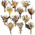 Layhit 12 Pcs Boho Dried Flower Bouquet Mini Wedding Handmade Dry Flowers Decor for Vase Crafts DIY Photo Boutonniere for Men Floral Plant for Bridesmaid Gift Birthday Decor(Bright) - style: Bright