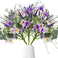 Giegxin 6 Bundles Fake Artificial Flowers Bouquet Spring Silk Flowers Arrangements Faux Wildflowers Bouquets Stems Fake Plants for Wedding Table Centerpiece Rustic Home Vase Floral Table(Daisy) - style: daisy