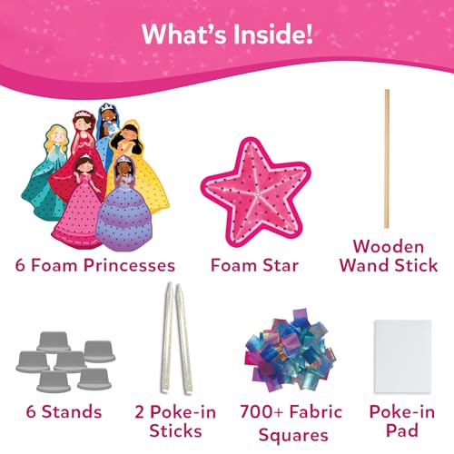 Skillmatics Poke-in Art - Magical Princesses, Mess-Free Fun for Kids, DIY Wood Craft Kits, Creative Activity, Gifts for Girls & Boys Ages 4, 5, 6, 7, 8, 9 - style: 1. Magical Princesses