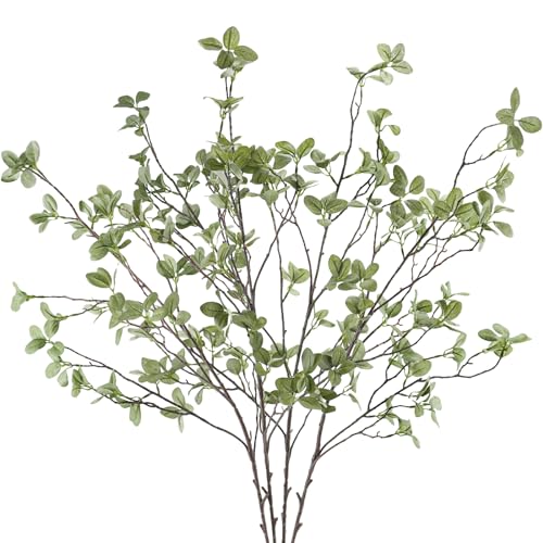 41” Artificial Greenery Stems, Long Fake Plant Twigs Faux Greenery Branches for Tall Vase Home Party Wedding Office Decor (4 Pcs) - color: Green, size: 4pcs