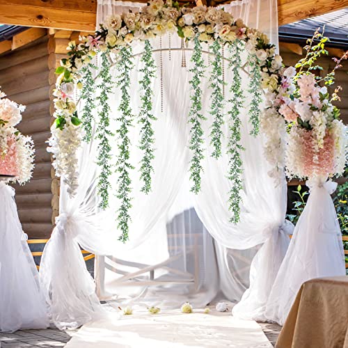 Dolicer 10 Pack Eucalyptus Garland, 60FT Faux Eucalyptus Greenery Garland, Artificial Eucalyptus Leaves Vine, Fake Hanging Eucalyptus Garlands Wedding Backdrop Arch Wall Table Party Decor (Grey Green) - color: Grey Green, size: 10 Packs