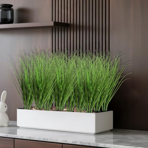 10 PCS Artificial Plants Onion Grass, Faux Shrubs Wheat Grass Greenery Stems Onion Grass-Greenery Faux Greenery Stems for Home Decor, Fake Tall Grass-Plant for House Home Indoor Outdoor Office Room