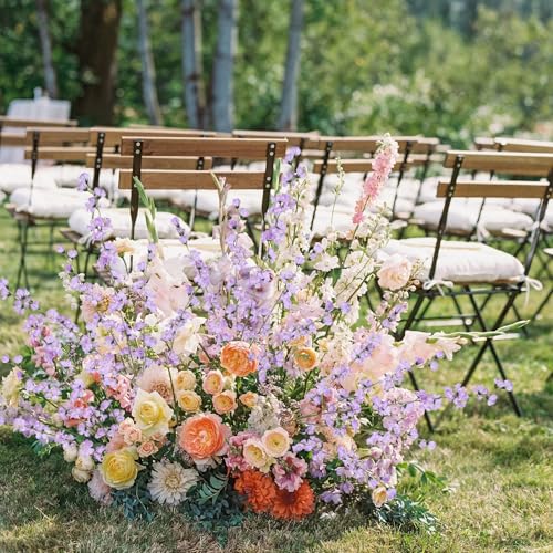 43.3’’ Artificial Delphinium Flowers 5pcs Faux Snapdragon Flowers Fake Silk Flowers with Long Stems for Vase Table Centerpiece Home Wedding Party Garden Decoration(Purple) - color: Purple