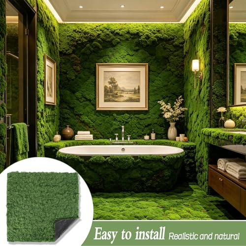 Artificial Moss Mat, 39.4 x 39.4 Inch Fake Moss for Crafts, Faux Greenery Sheet for Indoor Plants, DIY Planters, Fairy Garden, Wedding Table Centerpieces - size: 39" x 39"