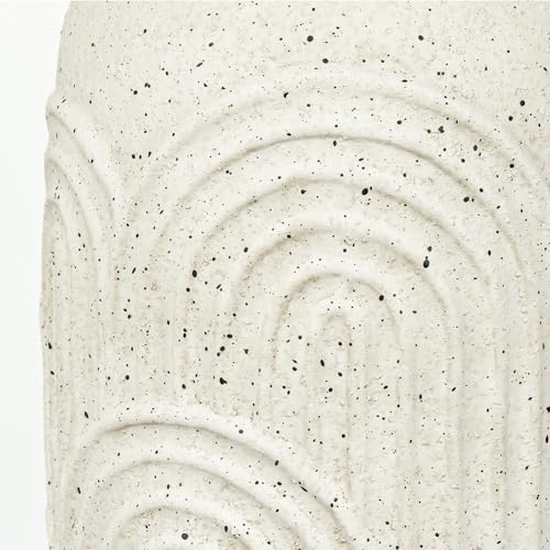10 inch Large Ceramic Vase, Beige Boho Embossed Flower Vase with Texture, Farmhouse Pottery Vase for Home Decor Mantle Fireplace Living Room Table Centerpiece Pampas Grass - size: 10 IN