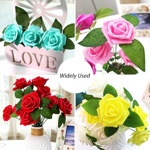100 Pcs Artificial Flowers Green Leaf Bulk Faux Greenery Silk Fake Rose Leaves Bouquet Garland Wreath Floral Arrangement Supplie DIY Craft (6 Medium-Leaf Green) - color: 02. 6 Medium-leaf Green