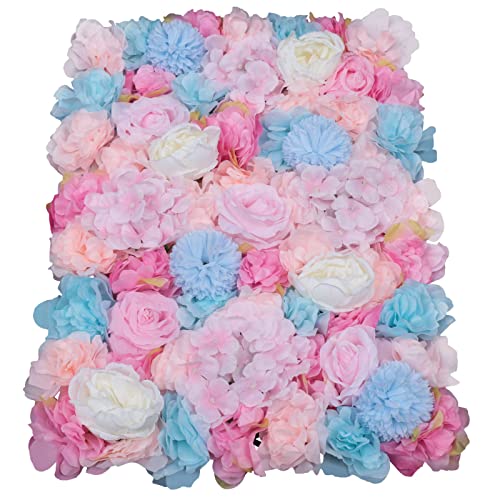 Gdrasuya10 6pcs Realistic Flower Wall Background Artificial Flowers Wall Backdrop Panel 3D Silk Rose Fake Flower Wall Panel Banquet Wedding Party Decor, Photography Background 60 x 40 cm - color: 6pcs, Orchid Pink