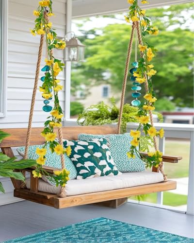 6.5Ft Spring Flower Garland Artificial Wildflower Vines for Bedroom, Cute Yellow Fake Hanging Flower Vines Floral Garland Decorations for Wedding Party Wall Room Backdrop Decor Aesthetic - color: Yellow