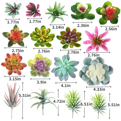 COTSEN 24 Pcs Artificial Succulent Plants Fake Succulent Plants Unpotted Faux Succulents Suitable for Office Family Restaurant Frame Kitchen Indoor Outdoor Decor