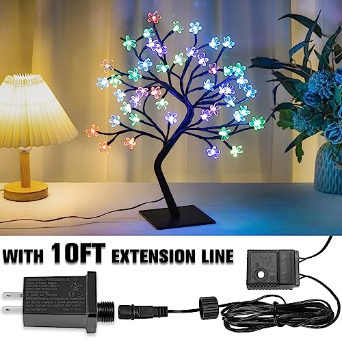 BDUSXYZ Lighted Cherry Blossom Tree - 48 LED 16 Color-Changing 4 Modes Plug in Artificial Bonsai Tree as Night Lights for Halloween Thanksgiving Christmas Wedding Party - size: 48L-1Pcs