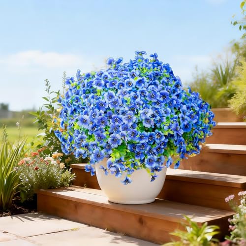 Artificial Flowers for Outdoors,Blue