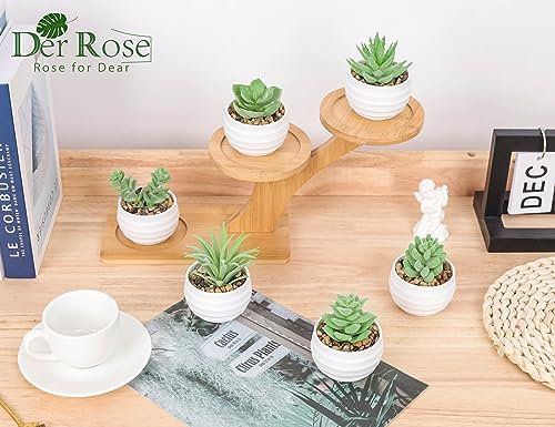 Der Rose 6 Pack Fake Plants Small Realistic Succulents Plants Artificial for Home Room Decor Indoor
