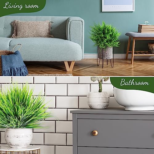 Zeyune 40 Bundles Artificial Grass Plants Outdoor UV Resistant Faux Grass Fake Bushes Plastic Greenery Shrubs Bulk Arrangement for House Outdoor Indoor Decoration Front Porch Window (Lifelike) - color: Lifelike