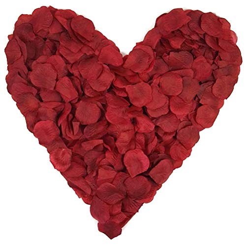 1000 Pieces Burgundy Artificial Silk Rose Petals Flower Decoration Wedding Party Color Burgundy - color: Burgundy