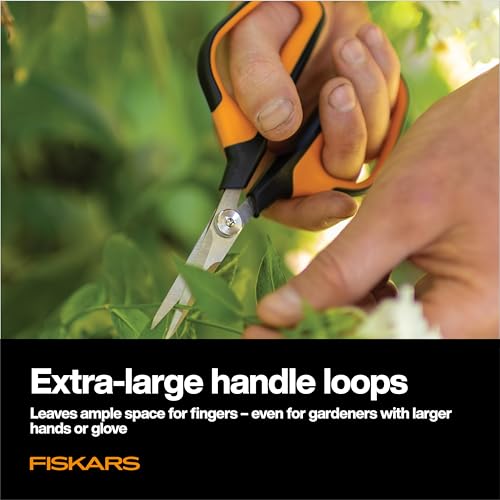 Fiskars Comfort Loop Pruning Snips, Garden Gifts for Women, Extra Large SoftGrip Handle, Yard and Garden Tools 7", Orange/Black - style: Micro-Tip Shears