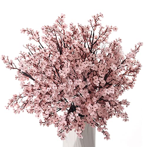 15PCS Artificial Baby Breath Flowers Fake Silk Real Touch DIY Floral Bouquets Decor Wedding Party Decoration Arrangements-Pink - color: 15pcs-pink
