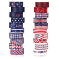20 Rolls Washi Tape for Independence Day Patriotic Red Washi Tape Supplies Washi Stickers with July 4th Making Tape Craft Gifts for Kids DIY in Paper - style: Independence Day