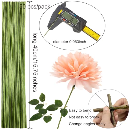Floral Tape and Wire Arrangement Tools Kit with Wire Cutter - 1 pcs vase, 16 Gauge Paper Bag Flower Stalk and 22 Gauge Binding Iron Rope, Boutonniere Pin, for Bouquet Stem Wrapping and Floral Crafts - color: 16Ga Floral Wire+Wire Cutter Pin vase Floral Ta