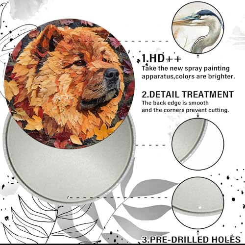 Vintage Chow Chow Dog Round Metal Sign Chow Chow Sign Wall Art Rustic Wreath Wall Decoration for Indoor Outdoor Home Porch Window Decor 8 Inch, Thanksgiving 4 - color: Thanksgiving 4, size: 8 inches