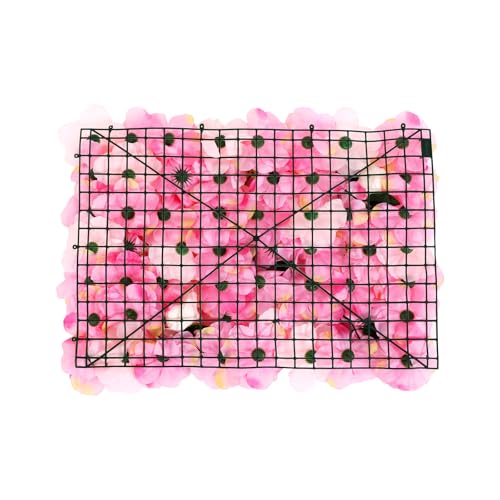 Artificial Flower Wall Panels,12 Pack Flower Wall Background Silk Rose Mat,Silk Hydrangea Rose Floral Panel for Home Party Wedding Backdrop Wall Decor (12pcs Pink)
