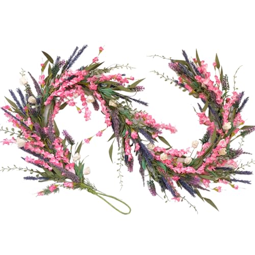 idyllic Purple Lavender Garland – 6ft Artificial Flower Vine for Summer Wreaths, Home Decor Wedding Parties Spring Garland for Indoor/Outdoor Use - size: 6 Ft