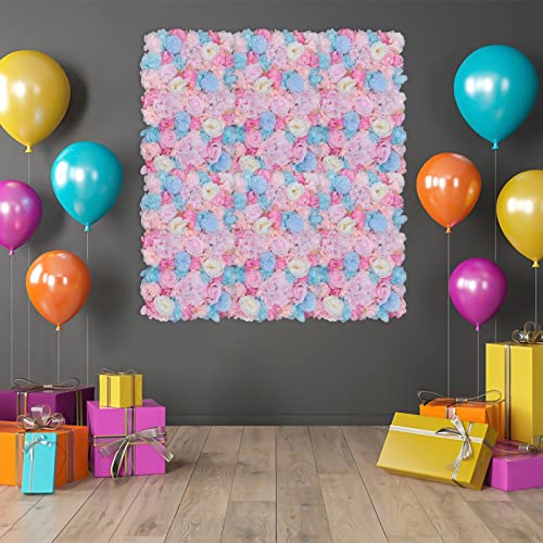 6 Pcs Flower Wall Panel Floral Backdrop,24 * 16in Artificial Flower Wall Panels Orchid Pink Flower Wall Decor Silk Fabric for Wedding Party Room Home Decor& Wall Decoration - color: Orchid Pink