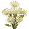 Hollyone 33" White Artificial Mums Flowers Chrysanthemum Flowers 2Pcs Fake Spider Mum Flower Arrangement Spring Summer Faux Pincushion Flower with 3 Heads Long Stem Bouquet Table Home Decor - color: White