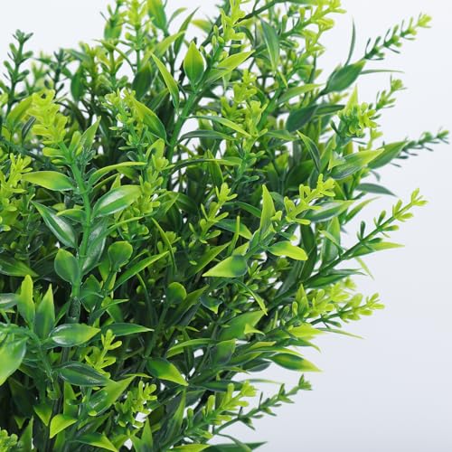 RECUTMS Spring Decoration, Artificial Greenery,Outdoor Artificial Flowers Fake Outdoor Plants, Faux Greenery for Indoor Outside Hanging Plants Garden Porch Window Box Home Farmhouse Décor(Green) - color: Green, size: 20 Bundles