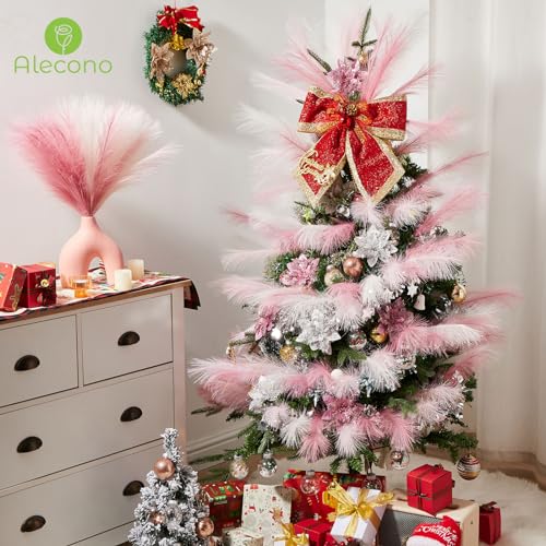 Alecono 𝟯𝟬𝙋𝙘𝙨 Pampas Grass 17in, Pink Pampas Grass Decor for Home Decoration, Faux Pampas Grass Wall Decor for Wedding Centerpieces Party Decorations(Blush, Cream, Pink) - color: A Blush/Cream/Pink, size: 30pcs