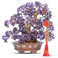 Natural Large Amethyst Tree,14"Amethyst Crystal Bonsai Tree(1251 Gemstone Count) Chakra Tree with Healing Properties Crystal Feng Shui Money Tree of Life for Positive Energy Good Luck Wealth - color: Amethyst