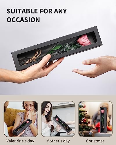 Coral Pink Flowers for Delivery Prime, Preserved Pink Roses Flower Gifts for Women, Real Roses Single Rose Gifts for Her, Mom Birthday Gifts from Daughter, Valentines Flowers - color: 08-coral Pink