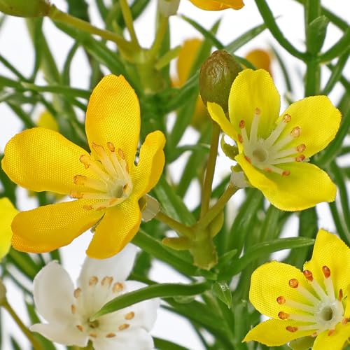 5PCS Wildflowers Artificial Flowers 18 inch Silk Spring Flowers Summer Flower Bouquet for Home Wedding Party Table Centerpieces Floral Arrangements, Yellow - color: Yellow