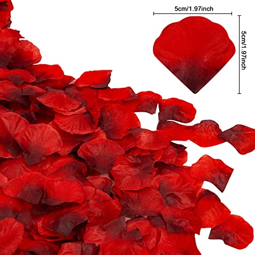 Ouddy Decor 5000 Pcs Rose Petals Artificial Flower for Valentine's Wedding Decor Romantic Night Event Anniversary Shower Engagement Party Home Mothers Day Decorations, Deep Red - color: Deep Red