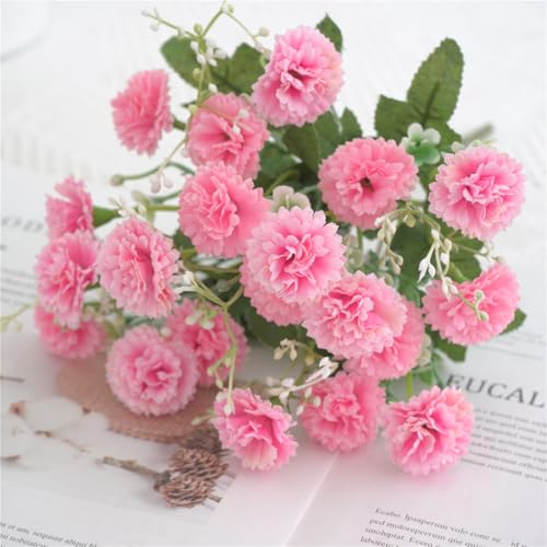 5 Forks 20 Artificial Flower Small Lilac Bouquet Fake Flowers,Pink - color: Pink