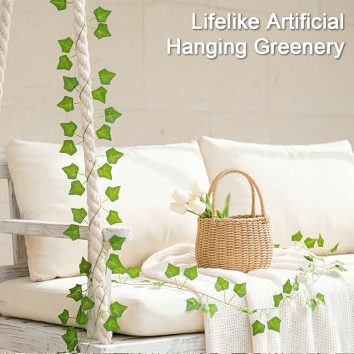 suddus 1 Pack 33 Feet Artificial Ivy Leaves Plants Fake Vines Greenery Hanging Garland Faux Foliage for Home Bedroom Office Wedding Wall Staircase Garden Decor - color: Ivy, size: Fake Vines-1 Pack