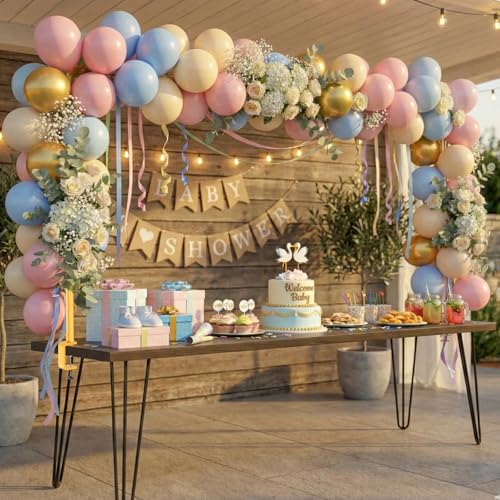 Adjustable Over The Table Arch Stand with Clamps - Heavy Duty Metal Balloon Table Rod for Wedding, Birthday, Halloween, Christmas Decorations -8FTx4FT Indoor & Outdoor Party Decor Frame - size: 8x4FT