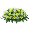 LVXINLI Artificial Cemetery Flowers Saddle-Shaped Tombstone Decorations Non-Fading UV-Resistant（Yellow and White Saddle ） - color: Yellow and White Saddle