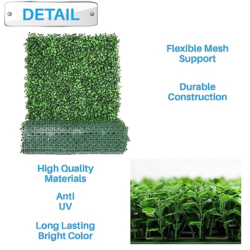 Patio Paradise Artificial Greenery Grass Wall Panels, 20"x20" (6pc) Faux Grass Boxwood Backdrop Fake Ivy Privacy Screen Green Hedge for Indoor Outdoor Décor, Boxwood - color: Boxwood, size: 20"x20"