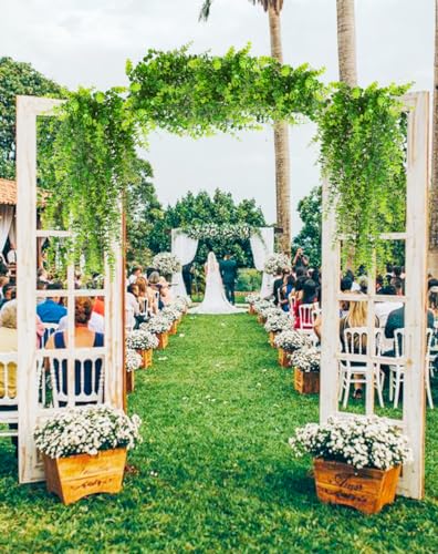 RECUTMS Hanging Money Plants Fake Outdoor Hanging Artificial Flower for Outdoors Hanging Basket Hanging Artificial Plants Plastic Plants Home Garden Wedding Party Decorations - color: Green, size: Hanging Plants